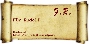 Für Rudolf névjegykártya